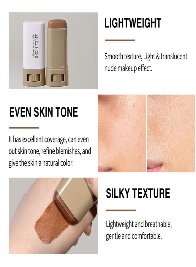 PERVALA 2 Pcs Beauty Balm Serum Boosted Skin Tint, Hydrating Concealer Stick, Lightweight Solid Tinted, Moisturizer Contour Stick Foundation for Women, Natural & Flawless Finish（#3） - Image 3